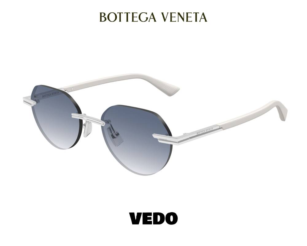 Bottega Veneta BV1379S Round Glasant Sunglasses vedosunglasses silver blue