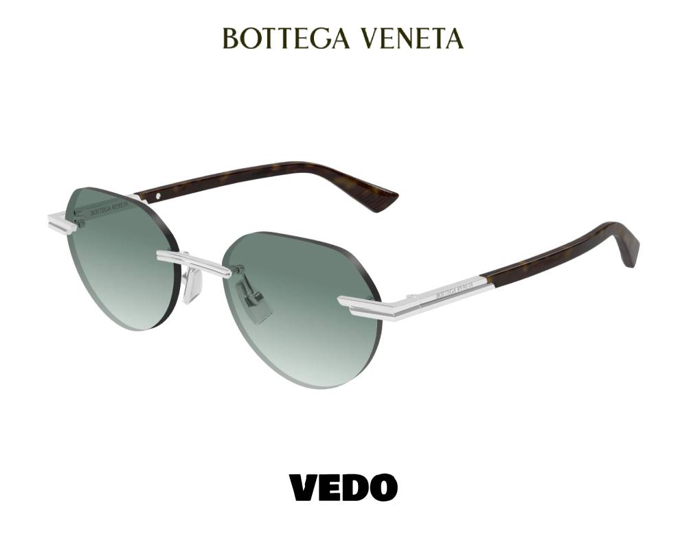 Bottega Veneta BV1379S Round Glasant Sunglasses vedosunglasses silver green