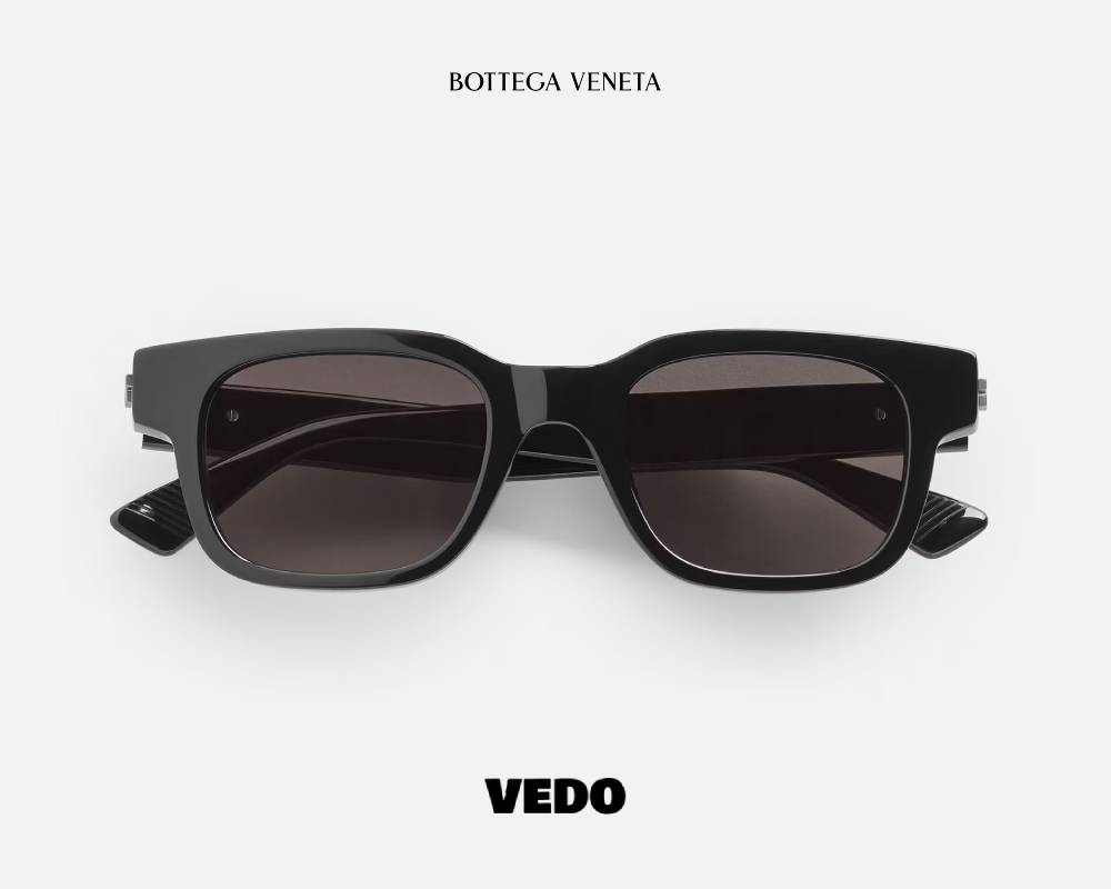 Bottega Veneta BV1411S Sculptural Square Sunglasses black