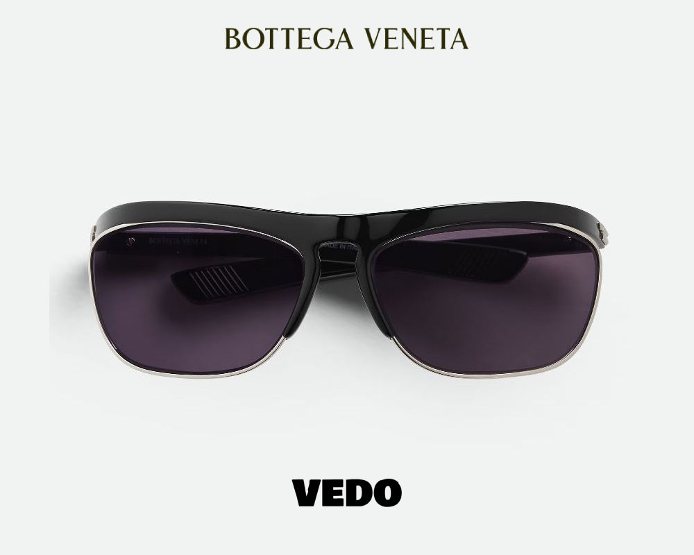 Bottega Veneta Speed wraparound Sunglasses BV1348S vedosunglasses.com black silver