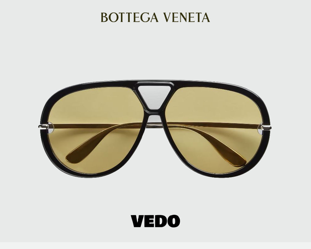Bottega Veneta oversize Aviator Sunglasses BV1274S vedosunglasses black yellow