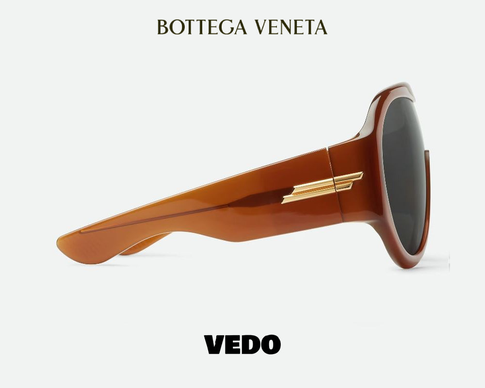 Bottega Veneta oversize Shield Sunglasses BV1345S vedosunglasses brown