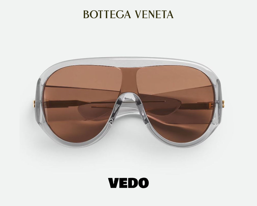 Bottega Veneta oversize Shield Sunglasses BV1345S vedosunglasses grey