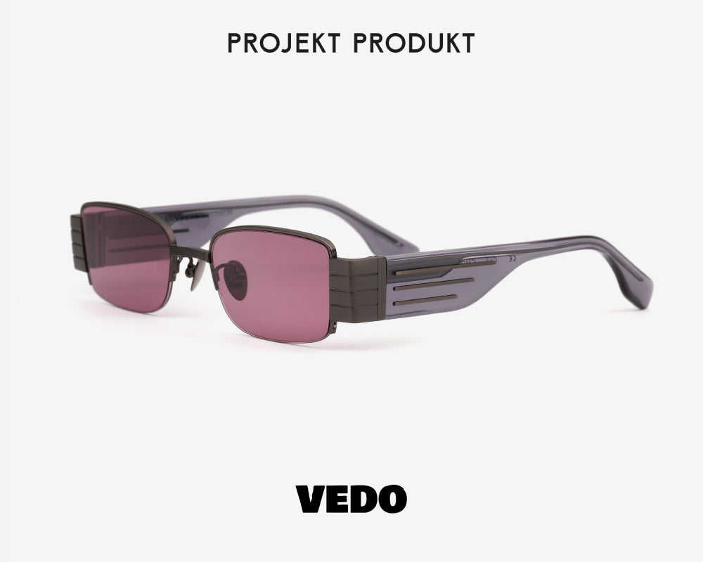 Rectangular sunglasses titanium PROJEKT PRODUKT CL1 vedosunglasses.com gunmetal