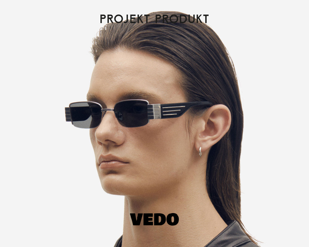 Rectangular sunglasses titanium PROJEKT PRODUKT CL1 vedosunglasses.com silver black