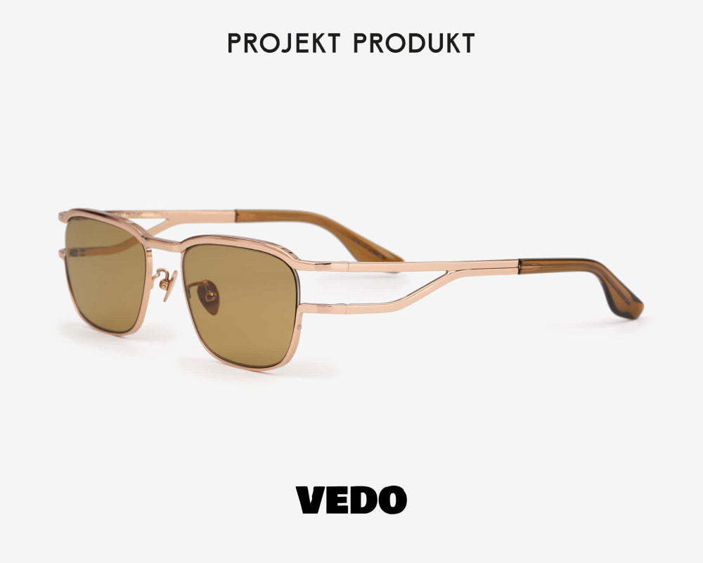 Square sunglasses titanium PROJEKT PRODUKT CL3 vedosunglasses.com rose gold