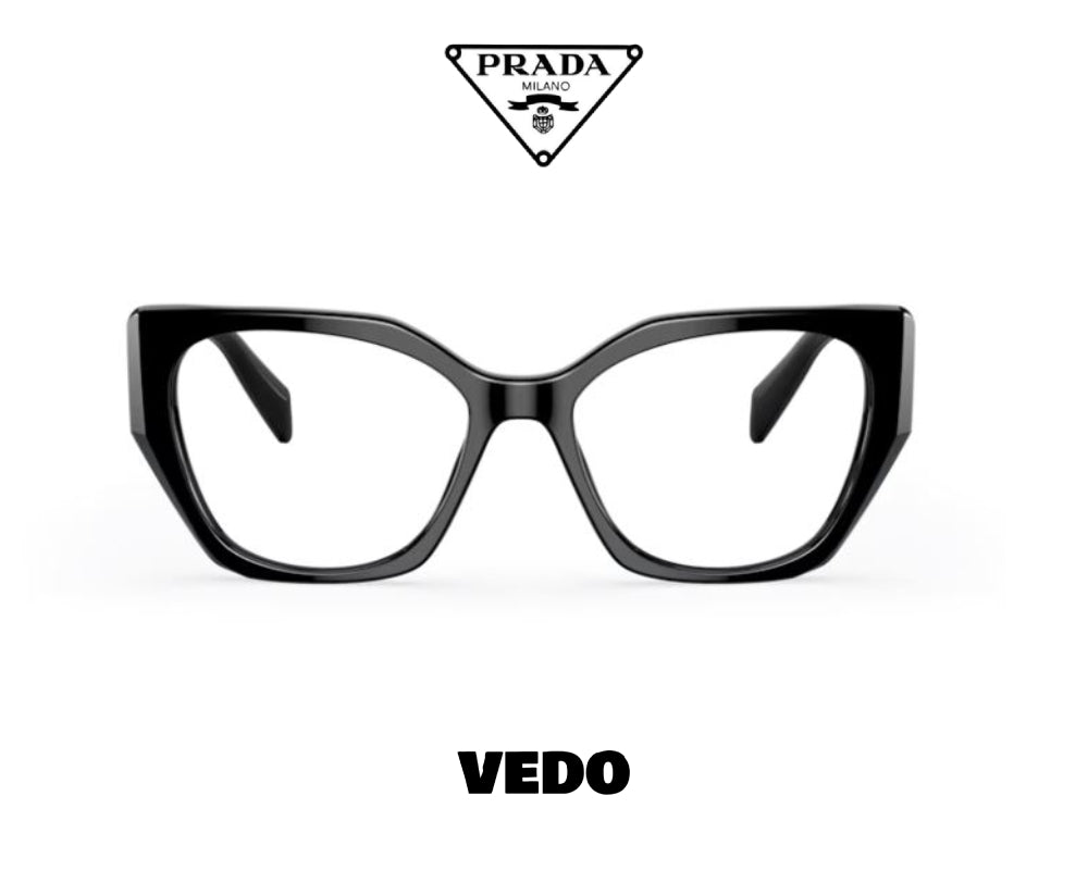 Geometrical cateye Prada PR 18WV eyeglasses vedosunglasses.com black