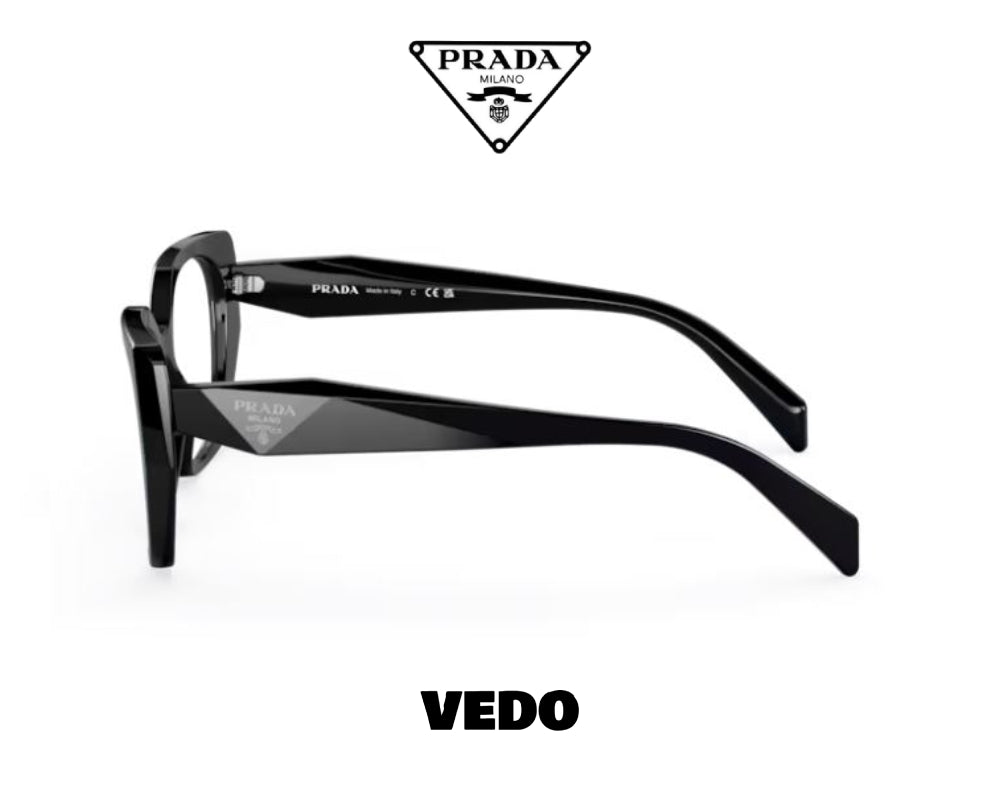 Geometrical cateye Prada PR 18WV eyeglasses vedosunglasses.com black