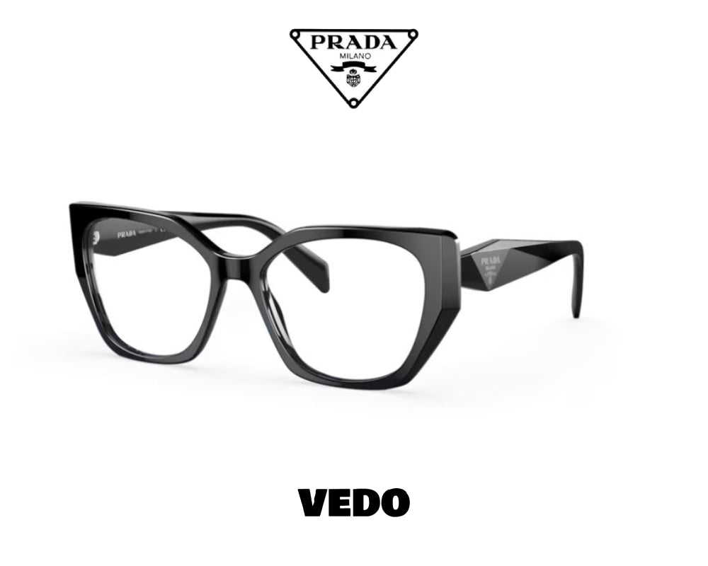 Geometrical cateye Prada PR 18WV eyeglasses vedosunglasses.com black