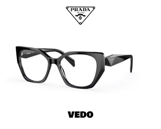 Geometrical cateye Prada PR 18WV eyeglasses vedosunglasses.com black