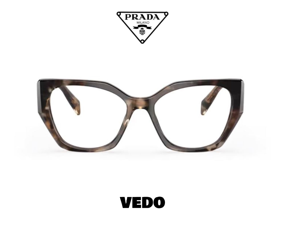 Geometrical cateye Prada PR 18WV eyeglasses vedosunglasses.com light brown havana