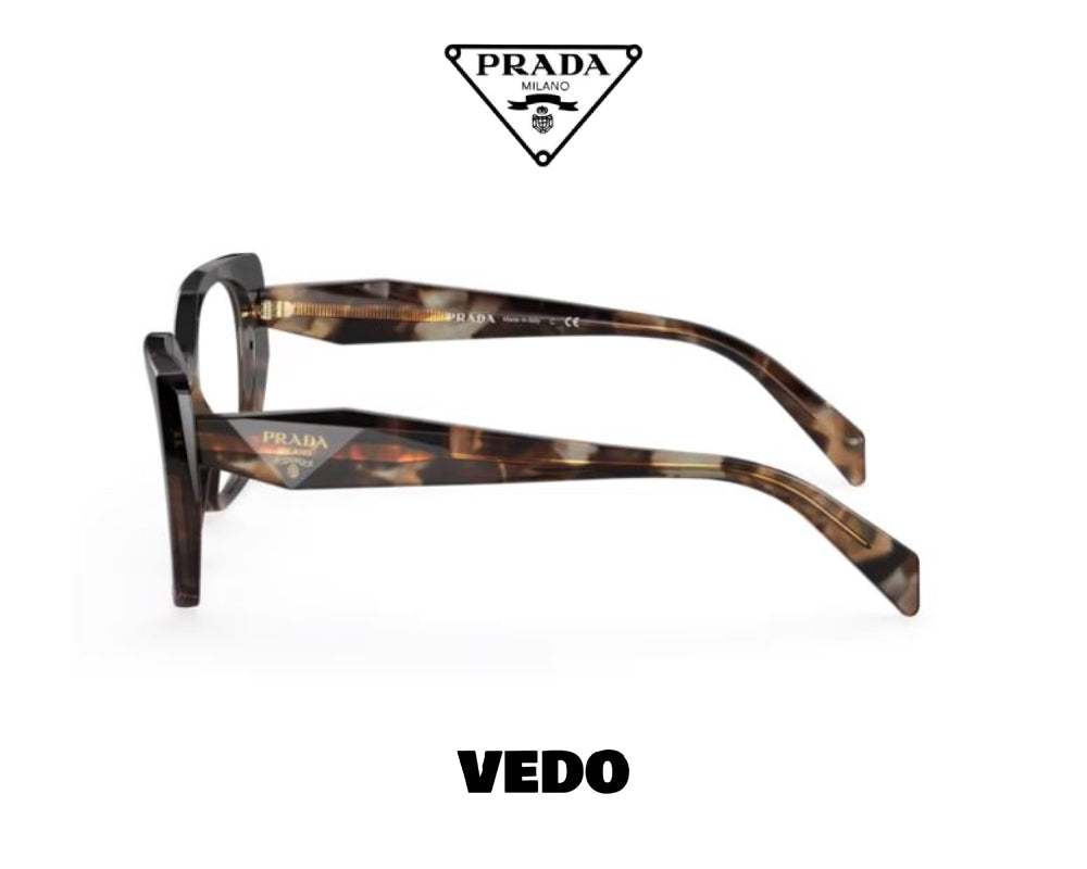 Geometrical cateye Prada PR 18WV eyeglasses vedosunglasses.com light brown havana