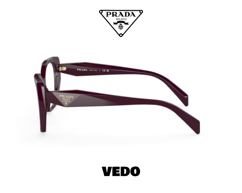 Geometrical cateye Prada PR 18WV eyeglasses vedosunglasses.com burgundy