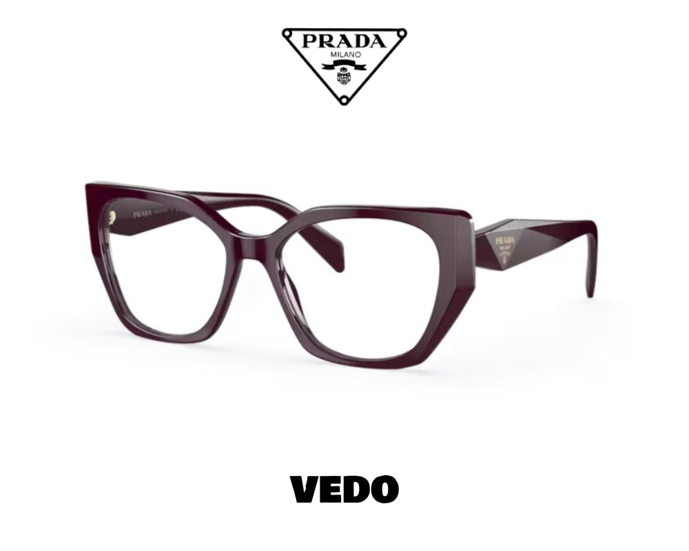 Geometrical cateye Prada PR 18WV eyeglasses vedosunglasses.com burgundy