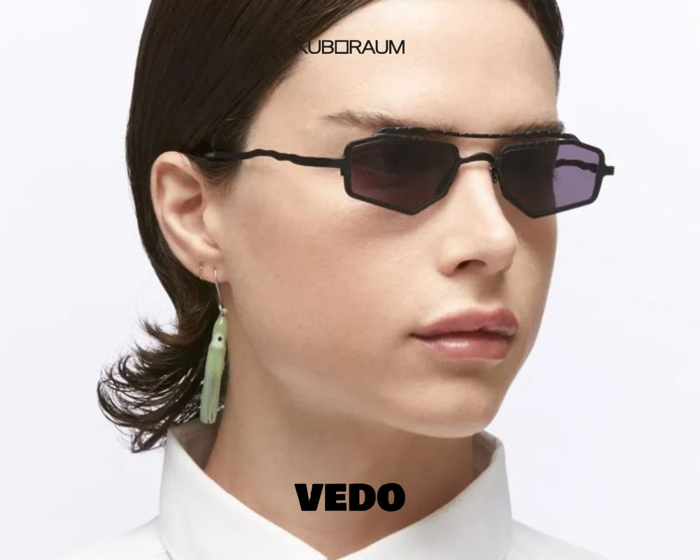 KUBORAUM Mask Z23 geometric narrow double bridge metal sunglasses
