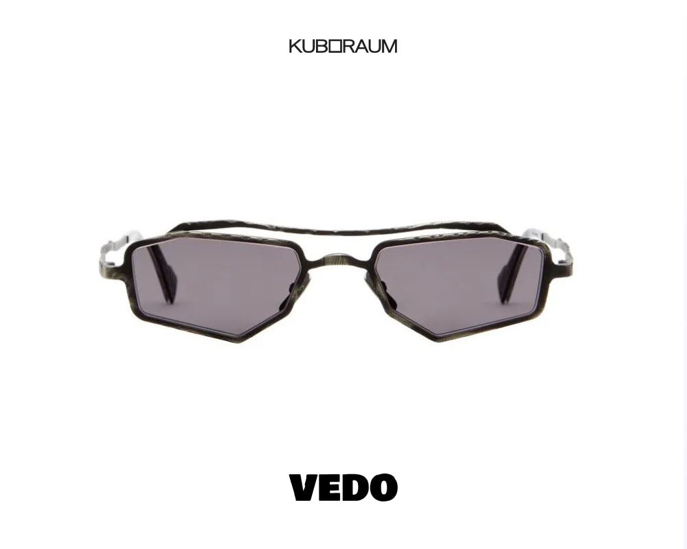KUBORAUM Mask Z23 geometric narrow double bridge metal sunglasses