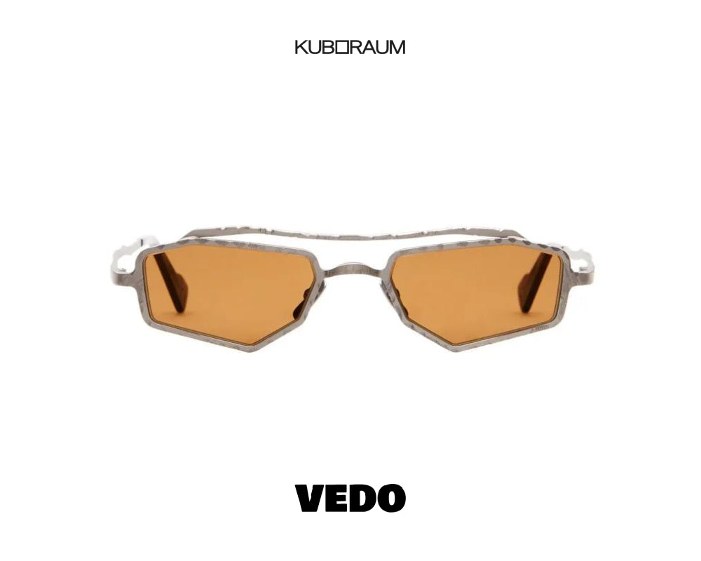 KUBORAUM Mask Z23 geometric narrow double bridge metal sunglasses