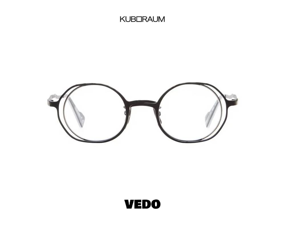 Kuboraum H11 Double Round Metal Eyeglasses vedosunglasses.com black