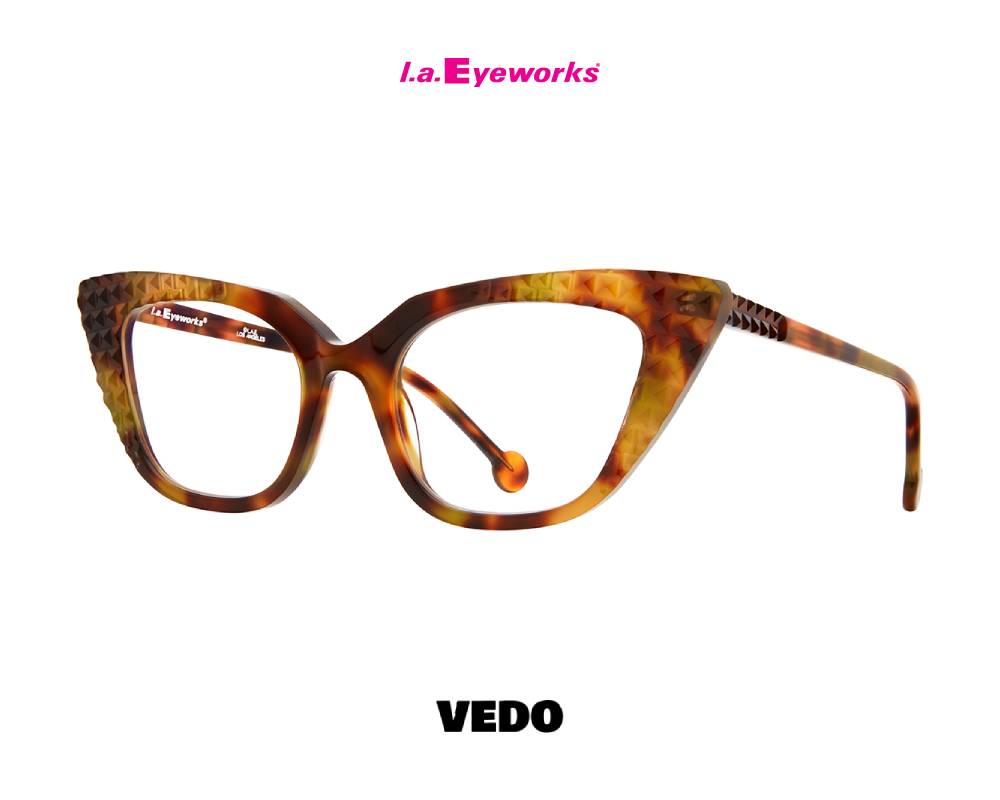 L.A. Eyeworks AUSTIN Pointed Design Eyeglasses  brown havana