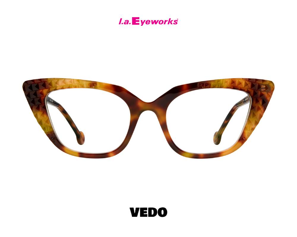 L.A. Eyeworks AUSTIN Pointed Design Eyeglasses brown havana