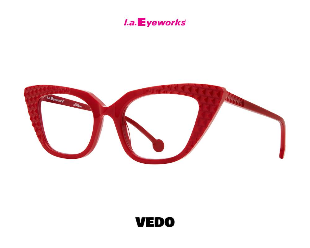 L.A. Eyeworks AUSTIN Pointed Design Eyeglasses  red ketchup