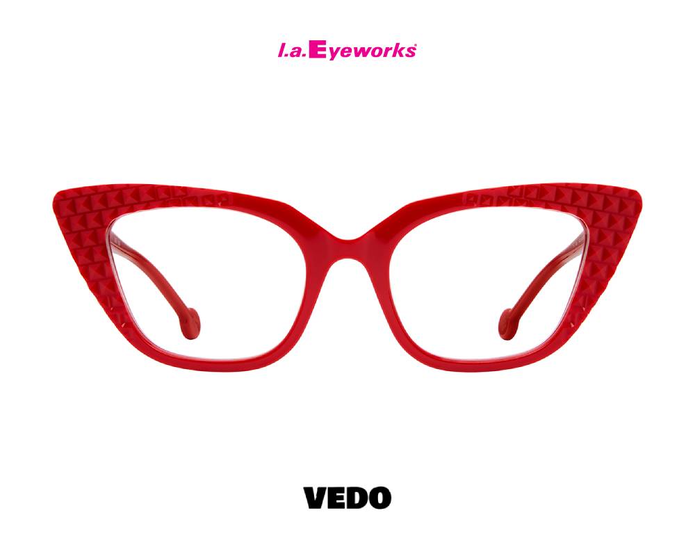 L.A. Eyeworks AUSTIN Pointed Design Eyeglasses  red ketchup