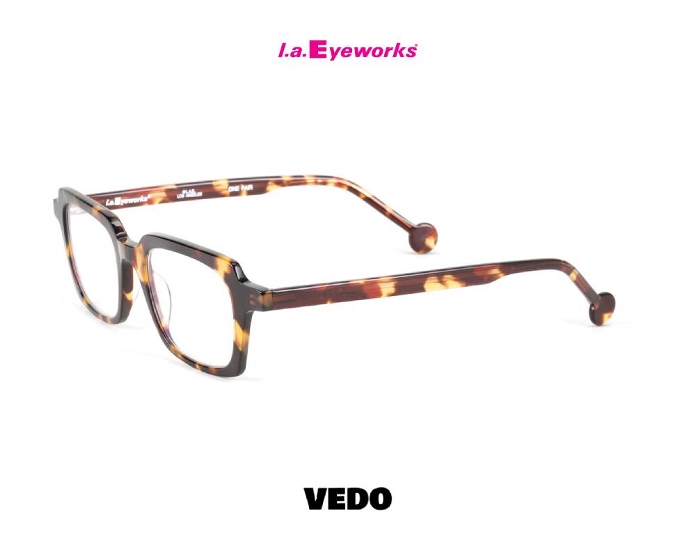 L.A. Eyeworks BLAKEY Small Squared Eyeglasses brown havana