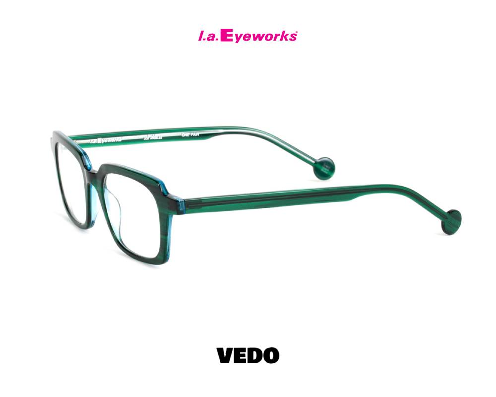 L.A. Eyeworks BLAKEY Small Squared Eyeglasses green grass