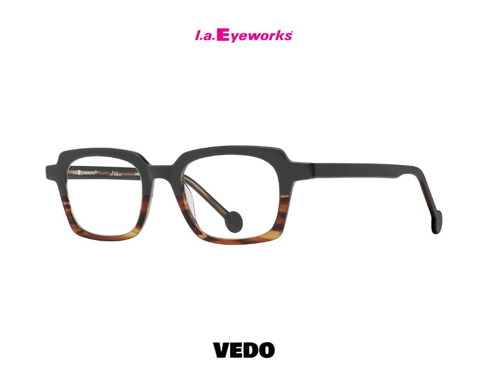 L.A. Eyeworks BLAKEY Small Squared Eyeglasses grey brown