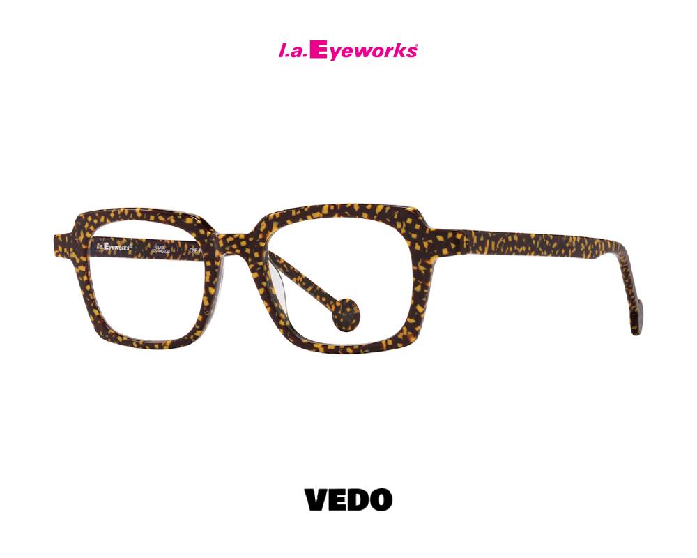 L.A. Eyeworks BLAKEY Small Squared Eyeglasses pointed yellow