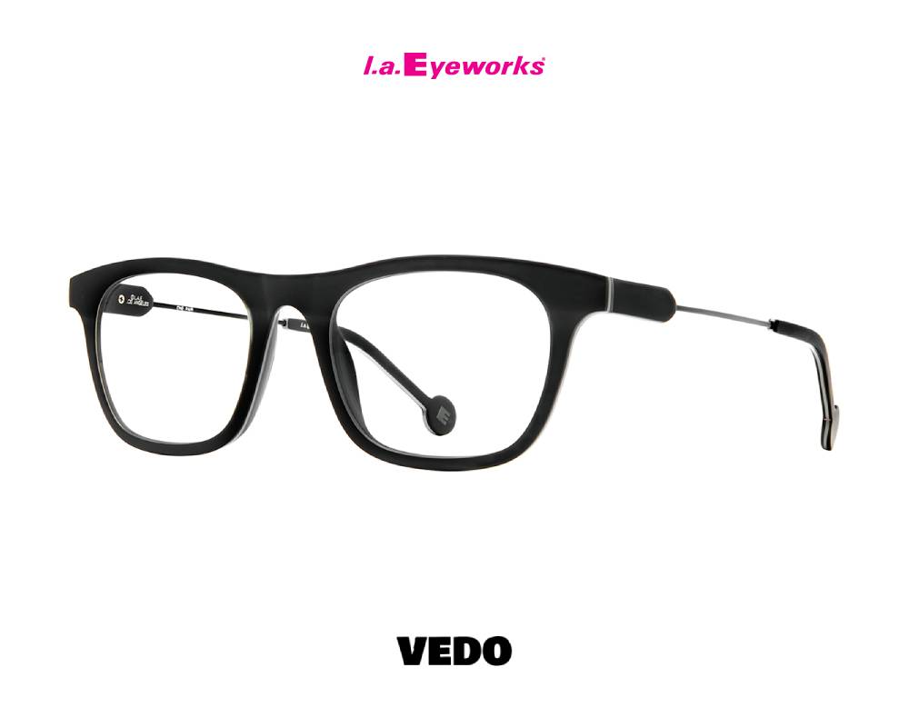 L.A. Eyeworks CIDER  Unisex Squared Design Eyeglasses black