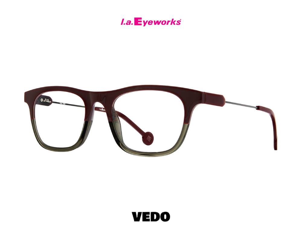 L.A. Eyeworks CIDER  Unisex Squared Design Eyeglasses brown grey
