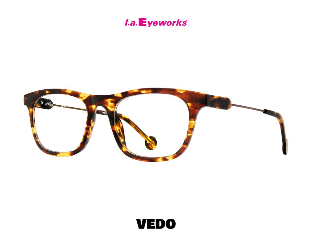 L.A. Eyeworks CIDER  Unisex Squared Design Eyeglasses brown havana