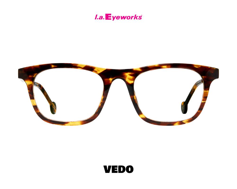 L.A. Eyeworks CIDER  Unisex Squared Design Eyeglasses brown havana