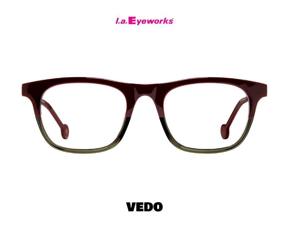L.A. Eyeworks CIDER  Unisex Squared Design Eyeglasses brown grey
