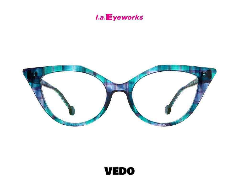 L.A. Eyeworks COWGIRL Cat-Eye Round Eyeglasses blue