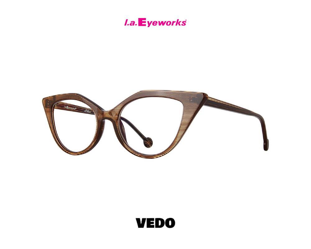 L.A. Eyeworks COWGIRL Cat-Eye Round Eyeglasses brown