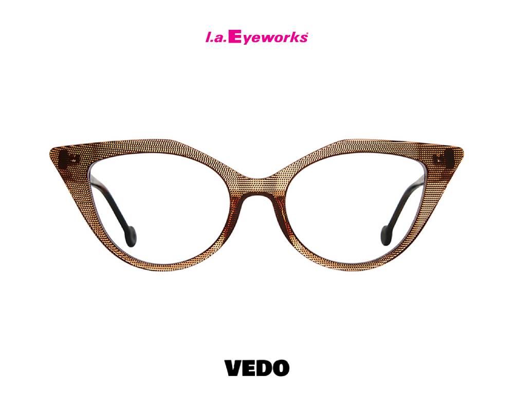 L.A. Eyeworks COWGIRL Cat-Eye Round Eyeglasses brown