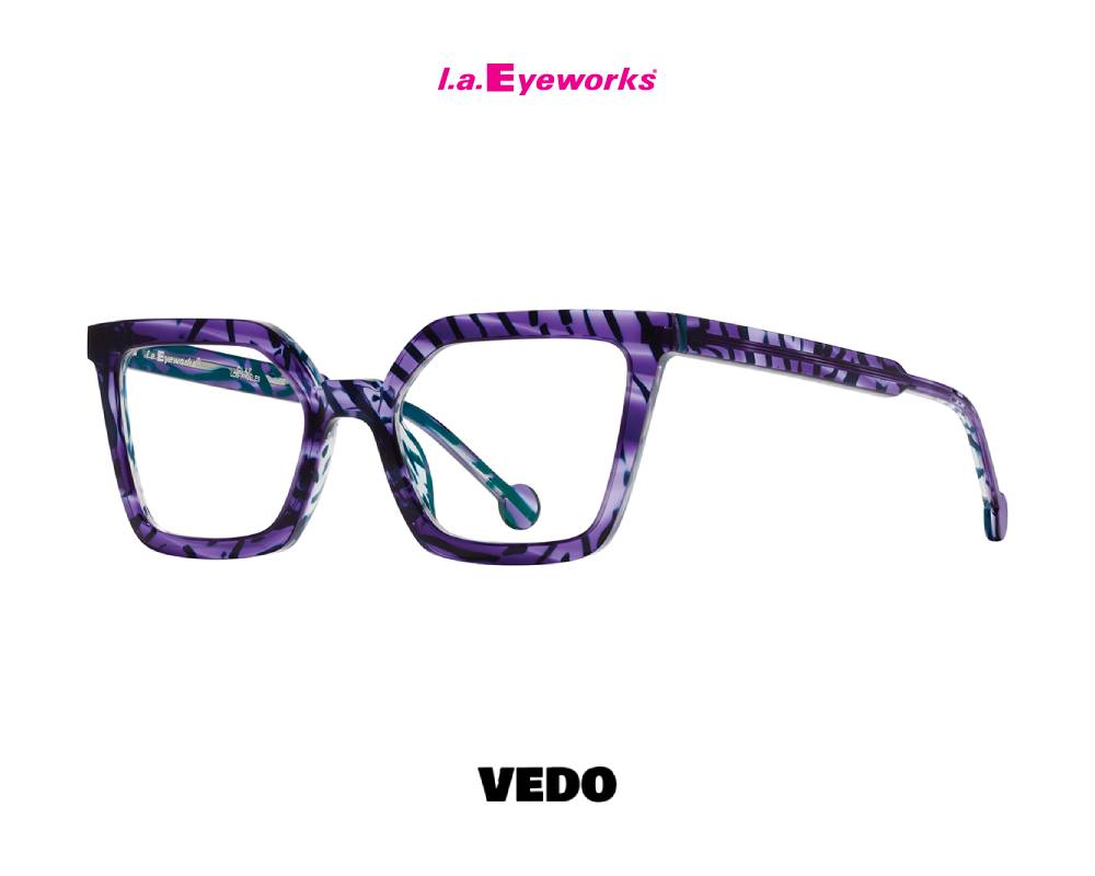 L.A. Eyeworks HERSH Cat-Eye Squared Eyeglasses grape violet