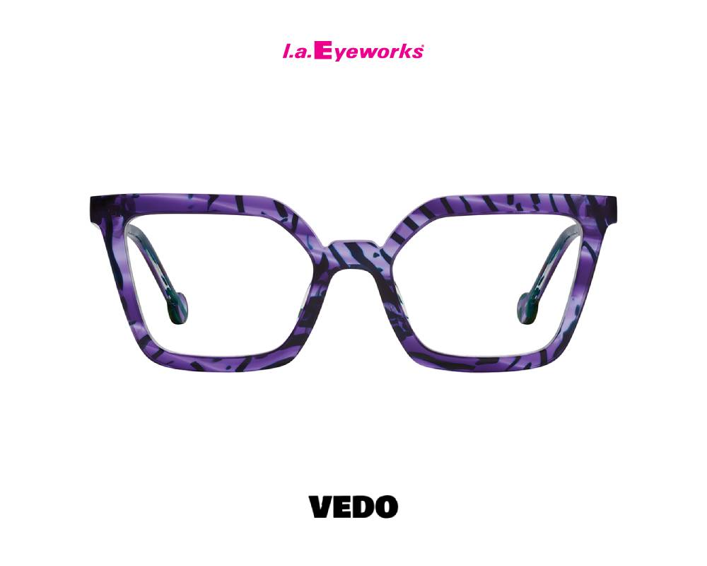 L.A. Eyeworks HERSH Cat-Eye Squared Eyeglasses grape violet