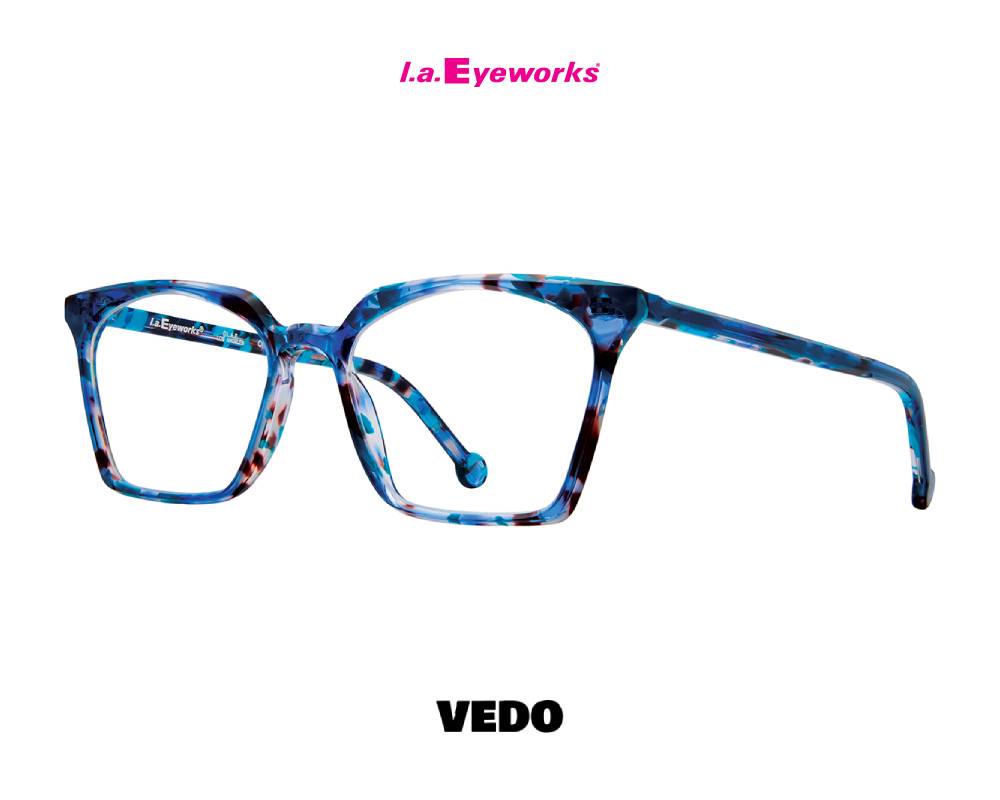 L.A. Eyeworks LEVI Feminine Squared Eyewear blue