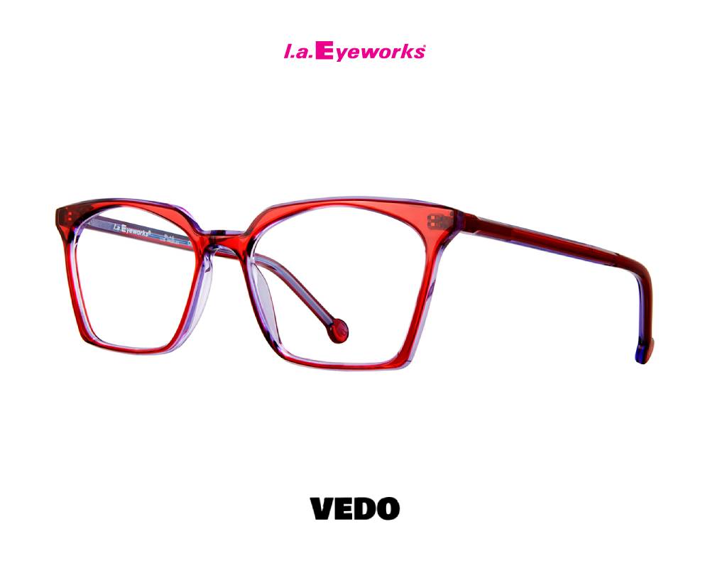L.A. Eyeworks LEVI Feminine Squared Eyewear red
