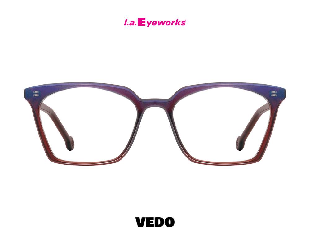 L.A. Eyeworks LEVI Feminine Squared Eyewear brown iolet