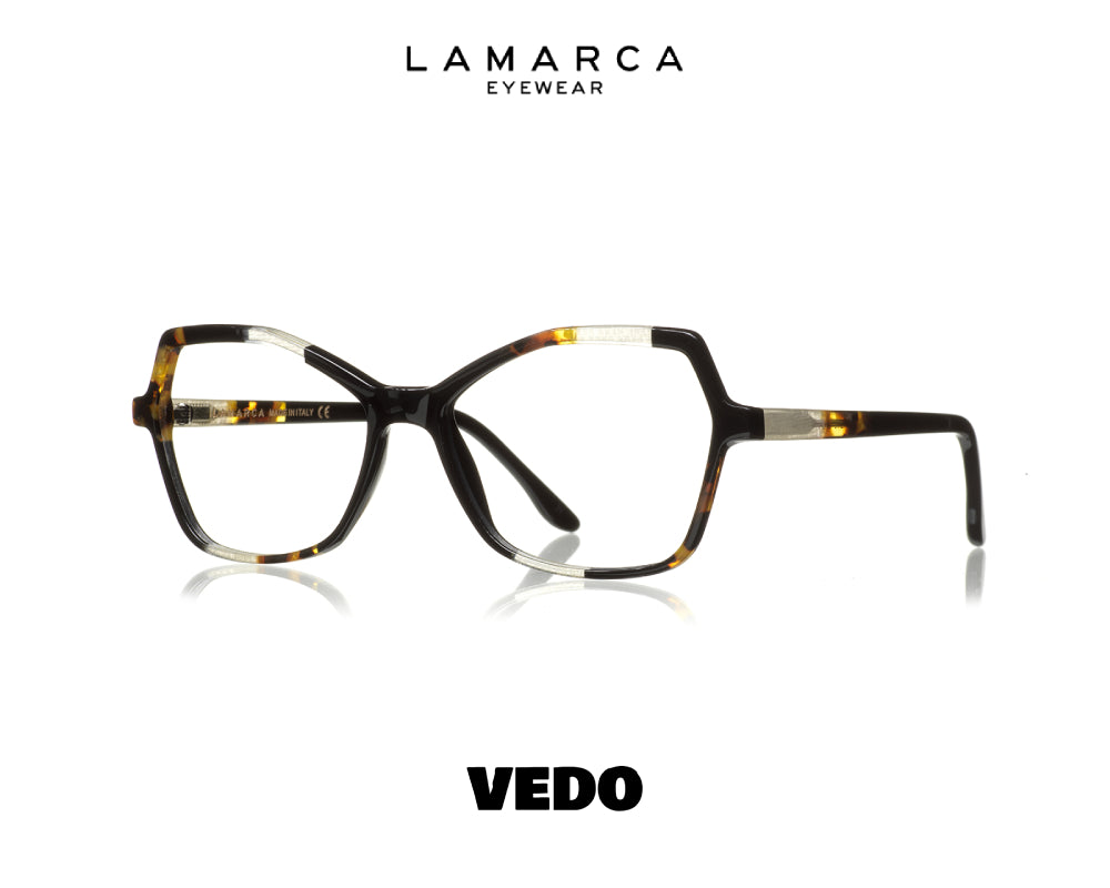 LAMARCA Mosaico 109 Geometrical Cat Eye Eyeglasses vedosunglasses black white