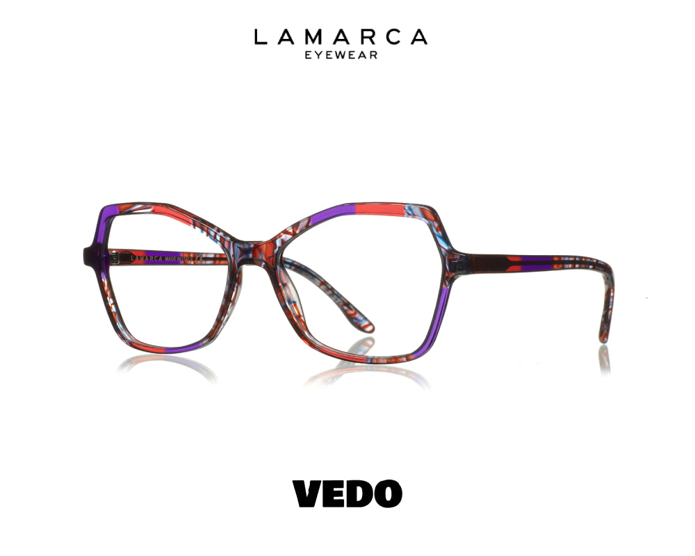 LAMARCA Mosaico 109 Geometrical Cat Eye Eyeglasses vedosunglasses violet red