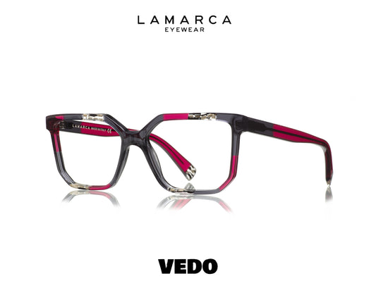 LAMARCA Mosaico 166 squared feminine eyeglasses vedosunglasses grey fucsia