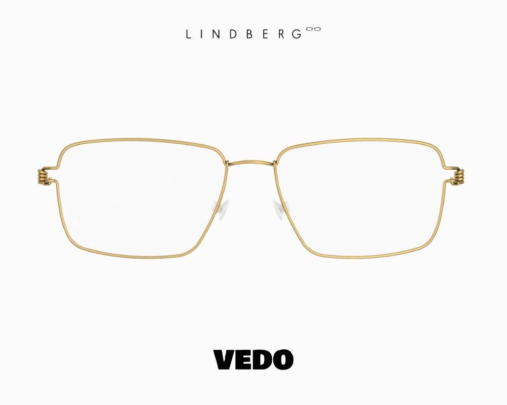 LINDBERG Air Titanium Rim AARON Rectangular Eyeglasses vedosunglasses.com  GT gold