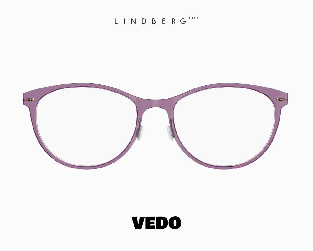 LINDBERG NOW 6520 Feminine Round Cat-Eye Titanium Eyeglasses VIOLET