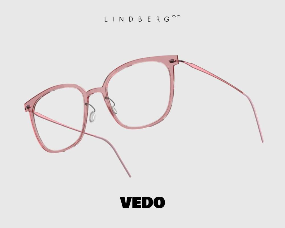 LINDBERG NOW 6638 Squared Oversize Feminine Titanium Eyeglasses vedosunglasses pink