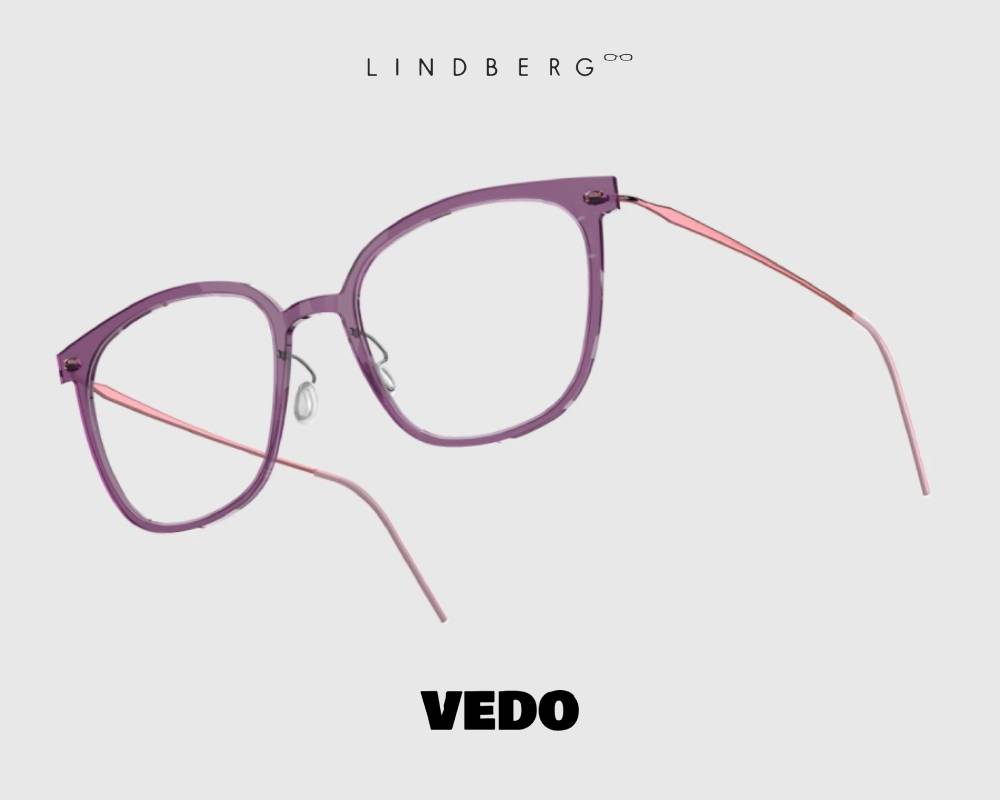 LINDBERG NOW 6638 Squared Oversize Feminine Titanium Eyeglasses violet